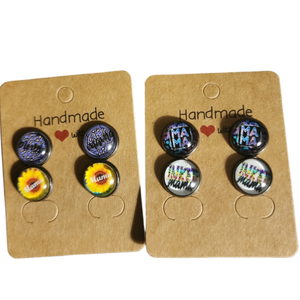 Mom Mix Bulk/Pack Stud Earrings (4 Pairs)